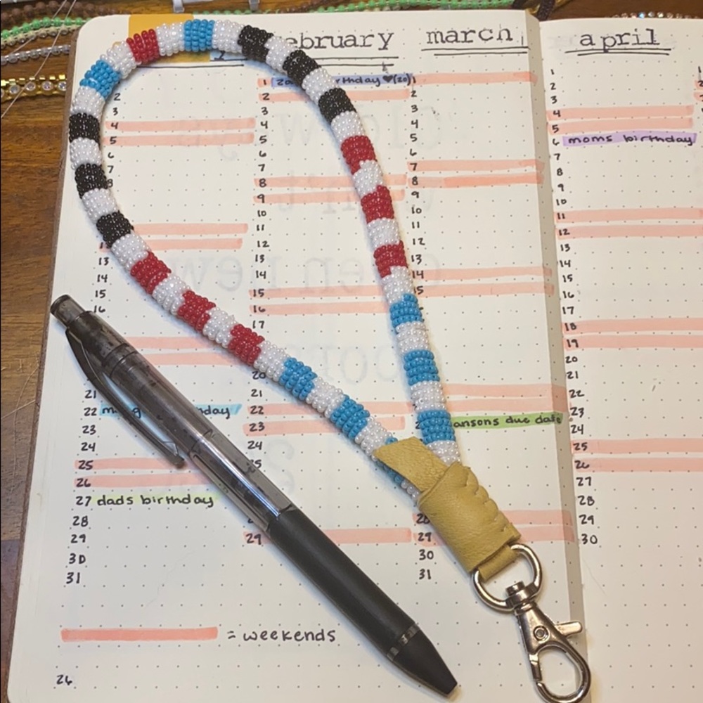 Handmade beaded keychain